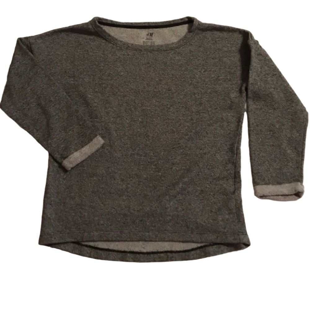 H&M Youth Girls Dark Heather Gray Basic Sweatshirt